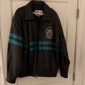 Super Bowl Black and Green NFL Leather Jacket